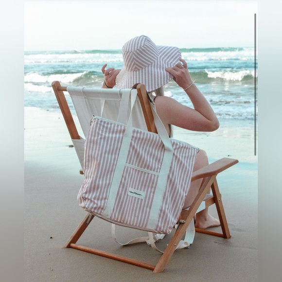 Business & Pleasure Wide Brim Beach Hat in Pink Stripe - Picture 4 of 7